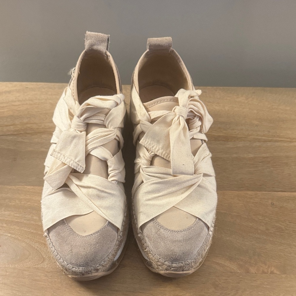 Free People Cream Espadrille Shoes